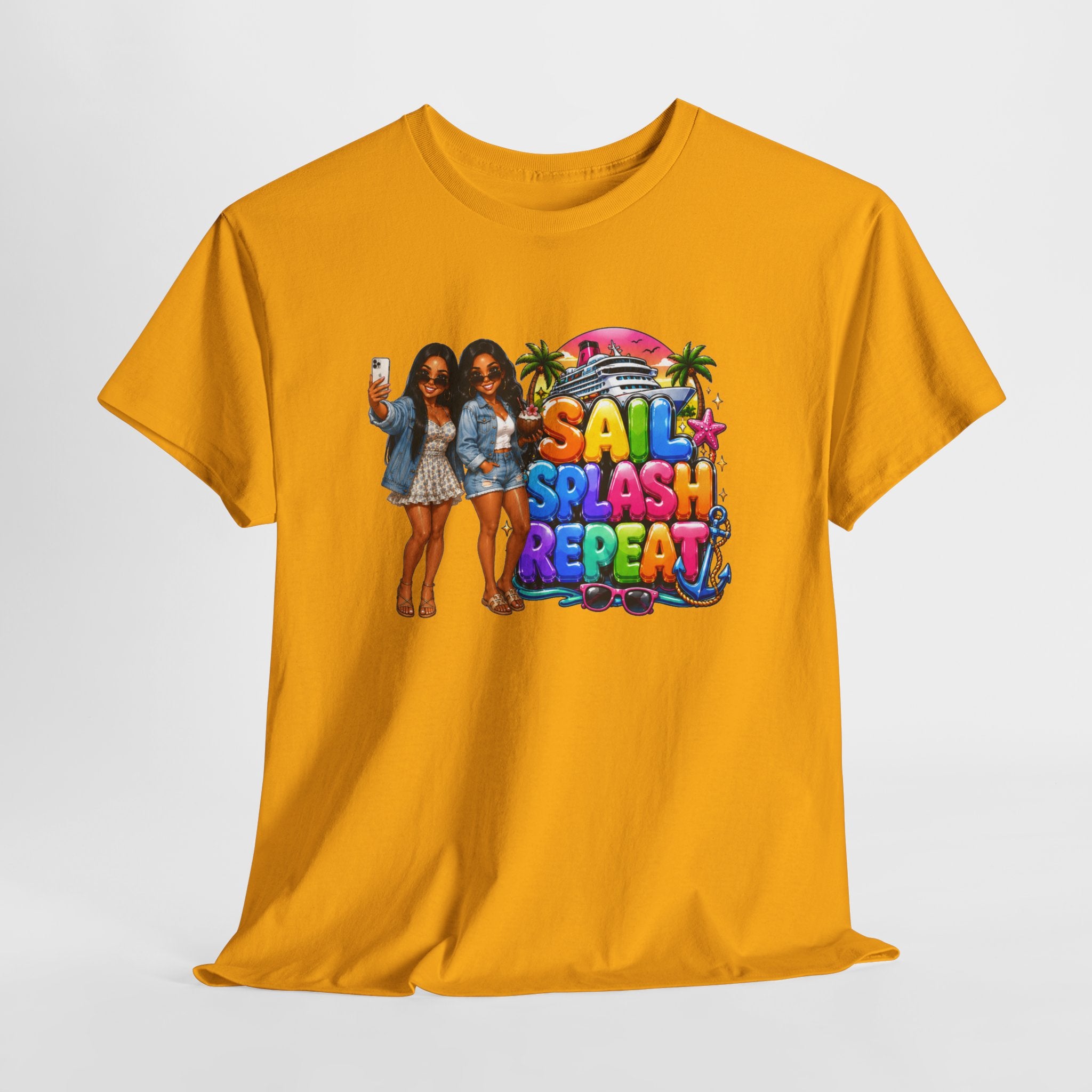 "Sail Splash Repeat" girls vacation - Graphic T-Shirt