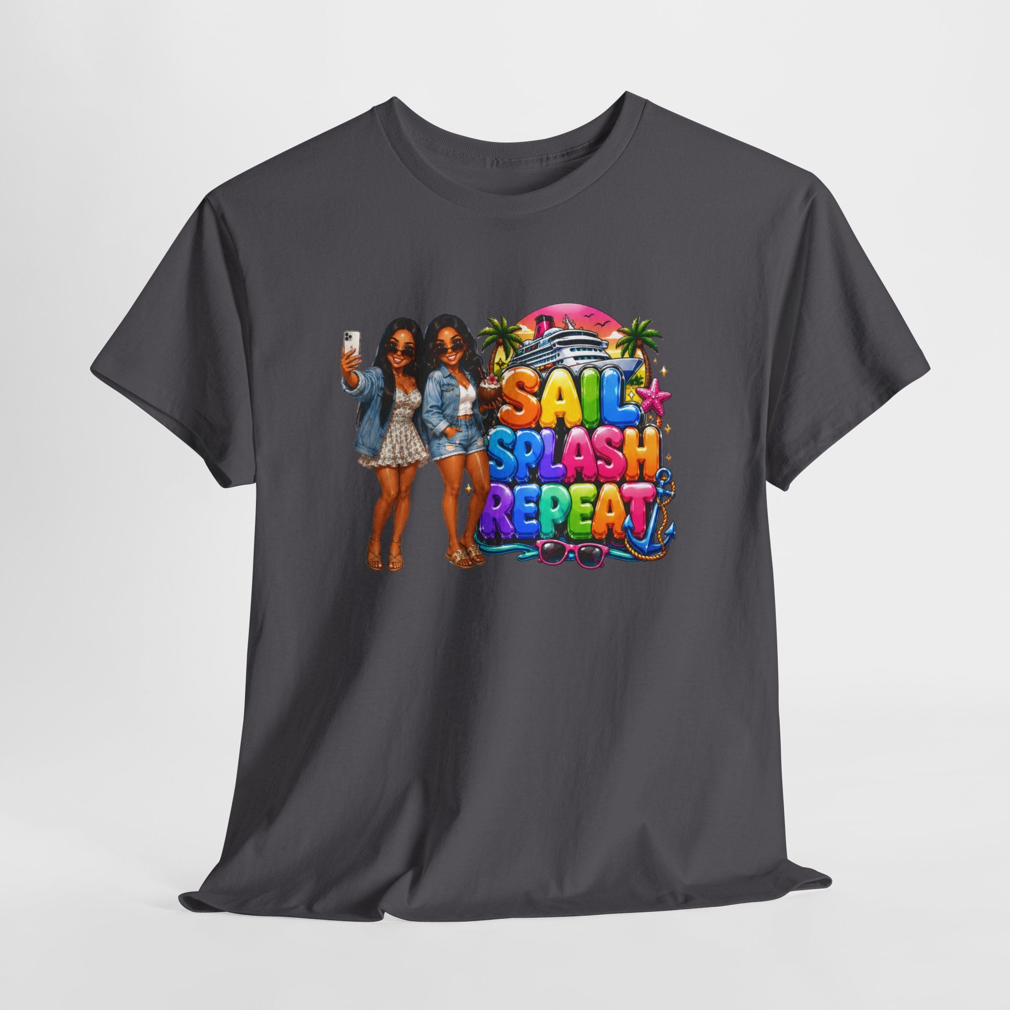 "Sail Splash Repeat" girls vacation - Graphic T-Shirt