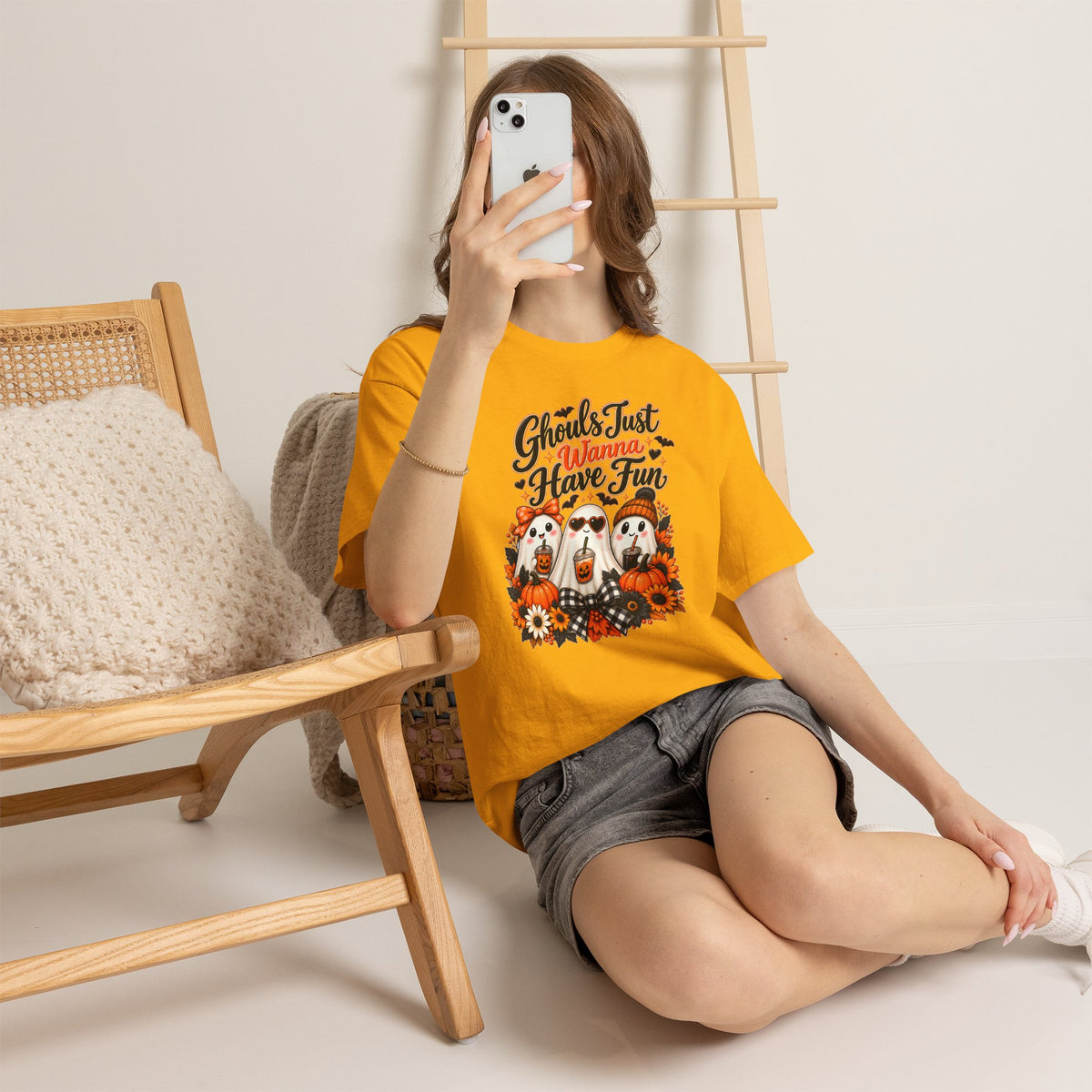 Halloween Ghost Tee — "Ghouls Just Wanna Have Fun" Pumpkin Shirt
