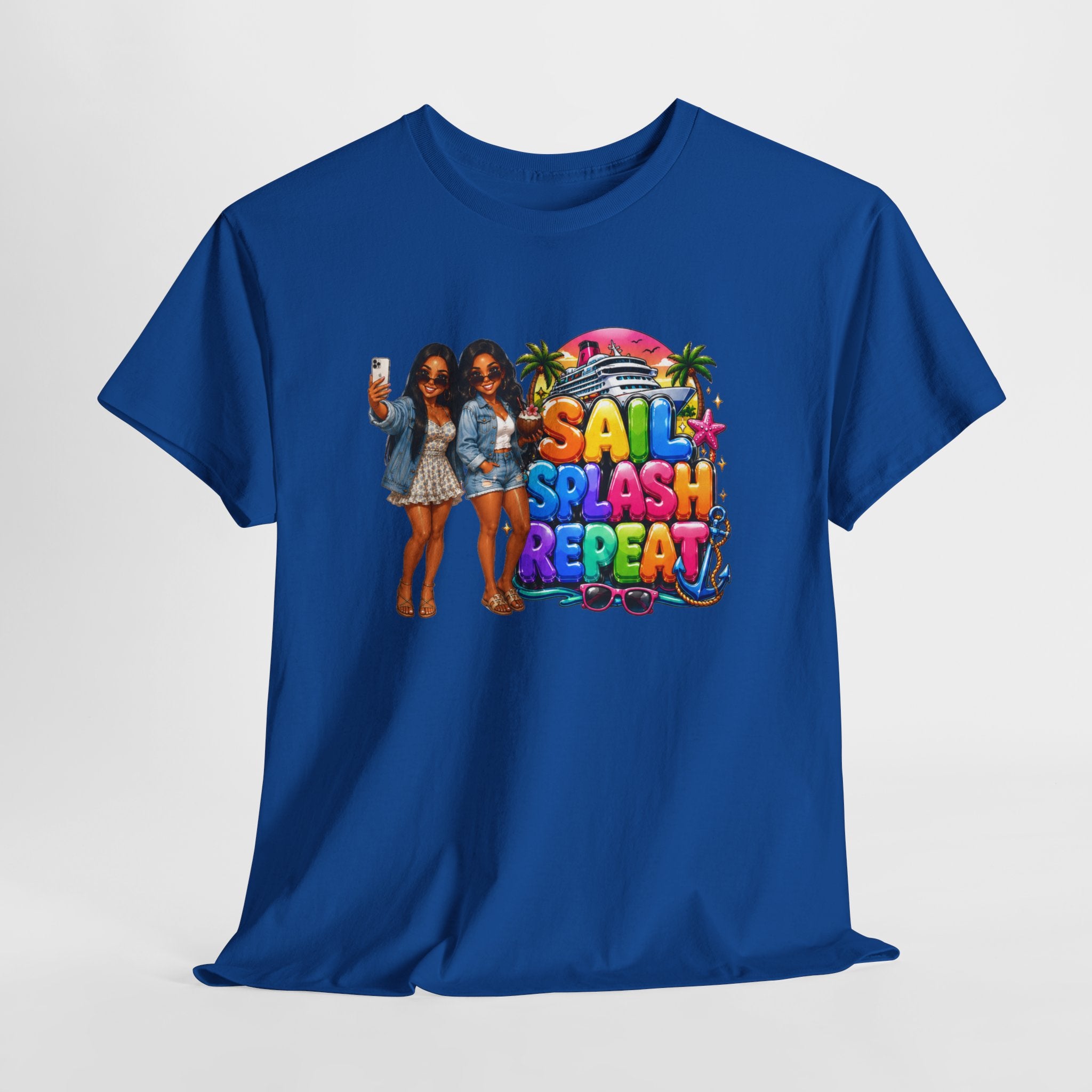 "Sail Splash Repeat" girls vacation - Graphic T-Shirt