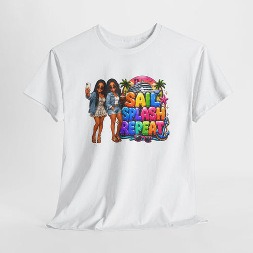 "Sail Splash Repeat" girls vacation - Graphic T-Shirt