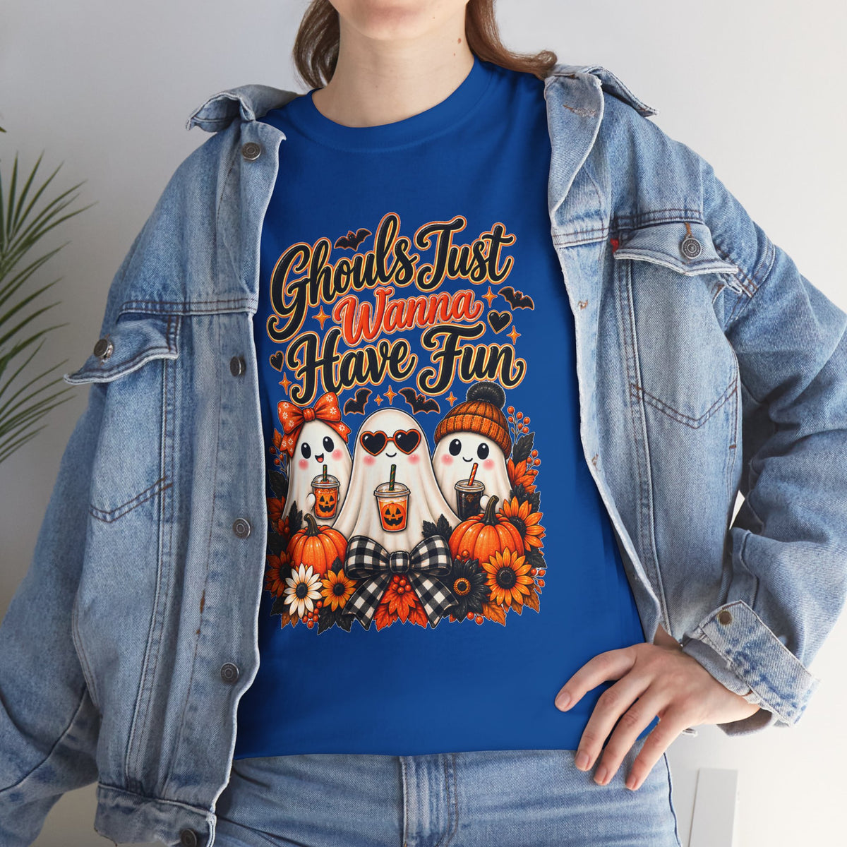 Halloween Ghost Tee — "Ghouls Just Wanna Have Fun" Pumpkin Shirt