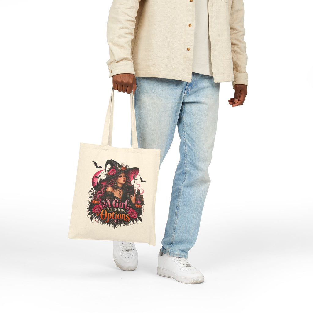 Witchy Rose Tote Bag – "A Girl Has to Have Options"