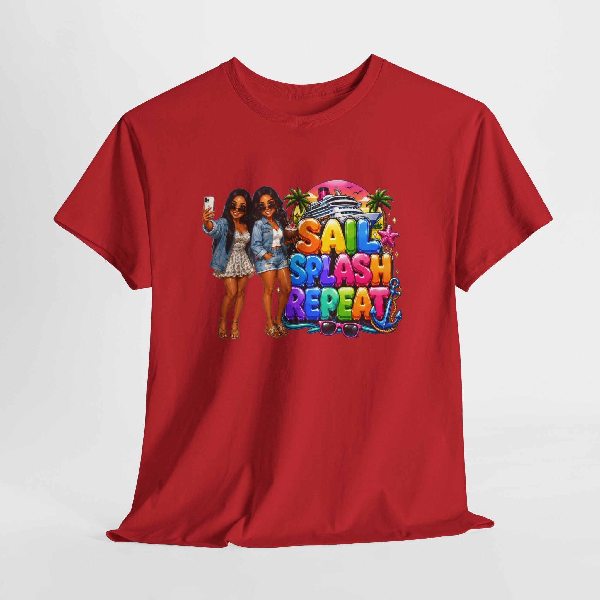 "Sail Splash Repeat" girls vacation - Graphic T-Shirt