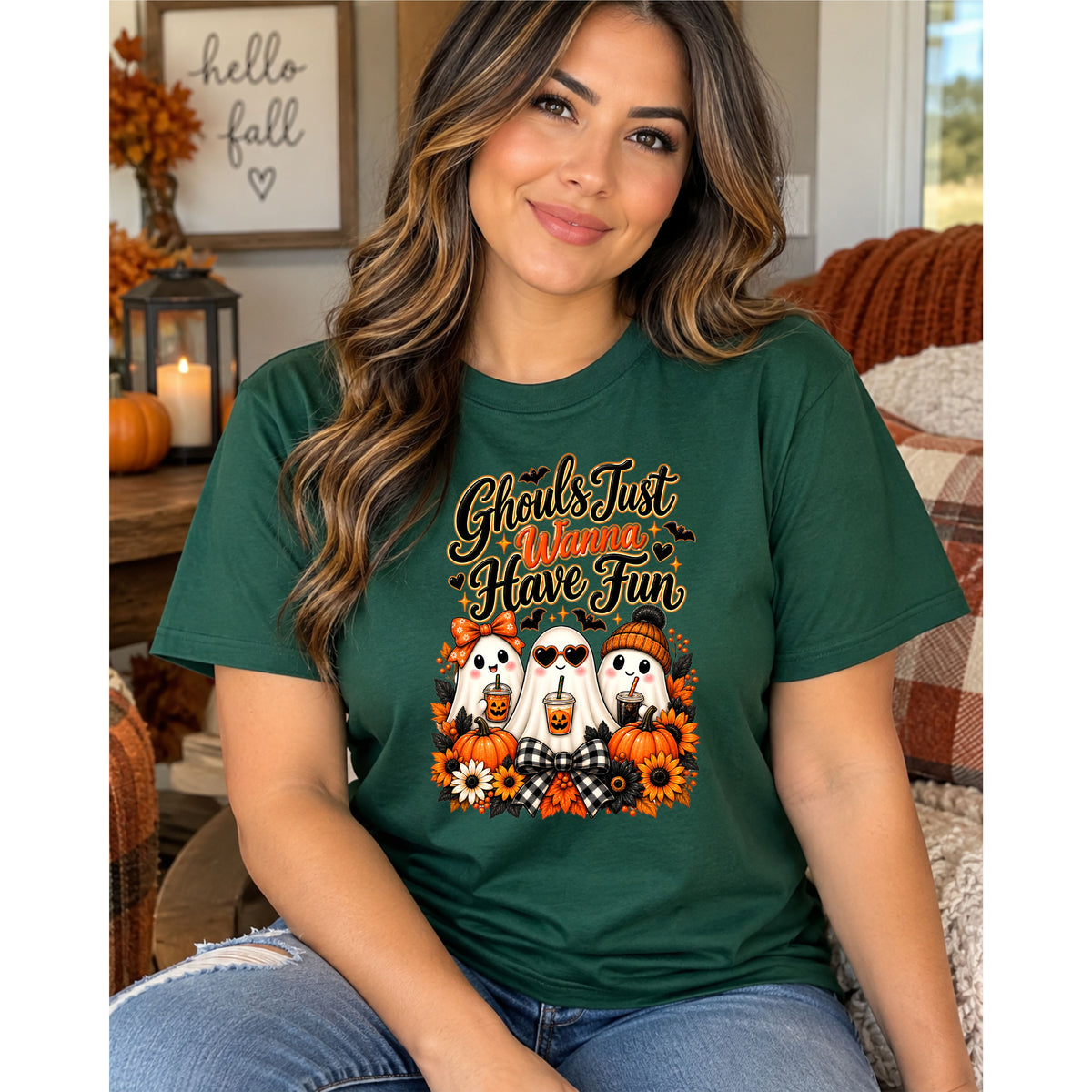 Halloween Ghost Tee — "Ghouls Just Wanna Have Fun" Pumpkin Shirt