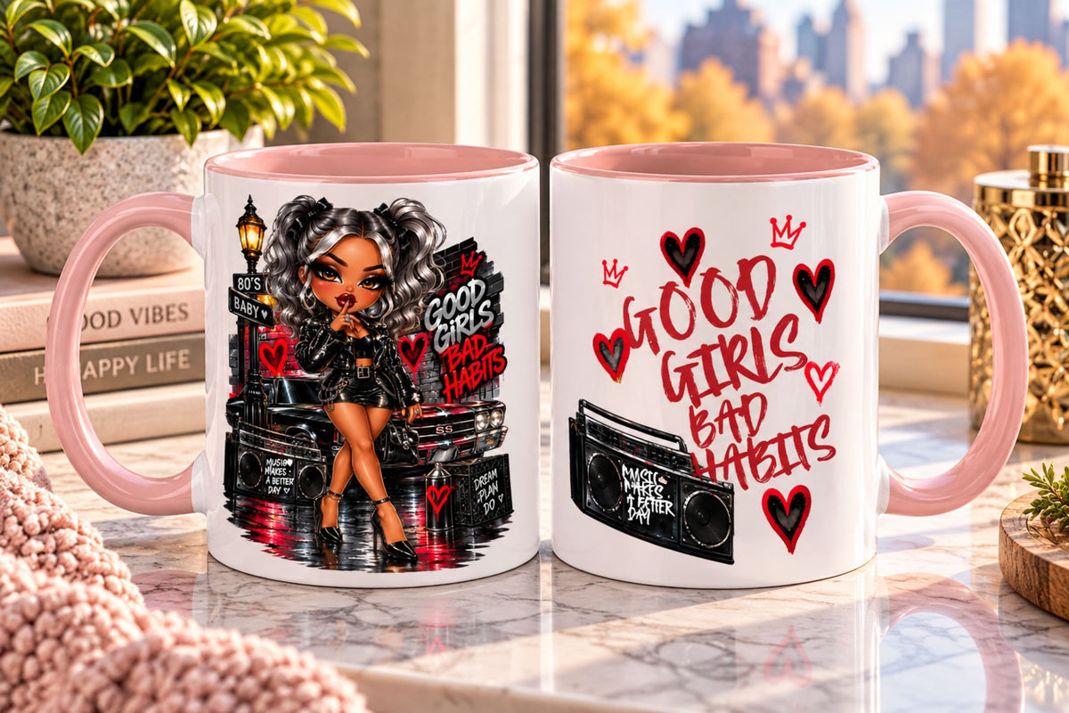 Accent Coffee Mug - "Good Girls Bad Habits"