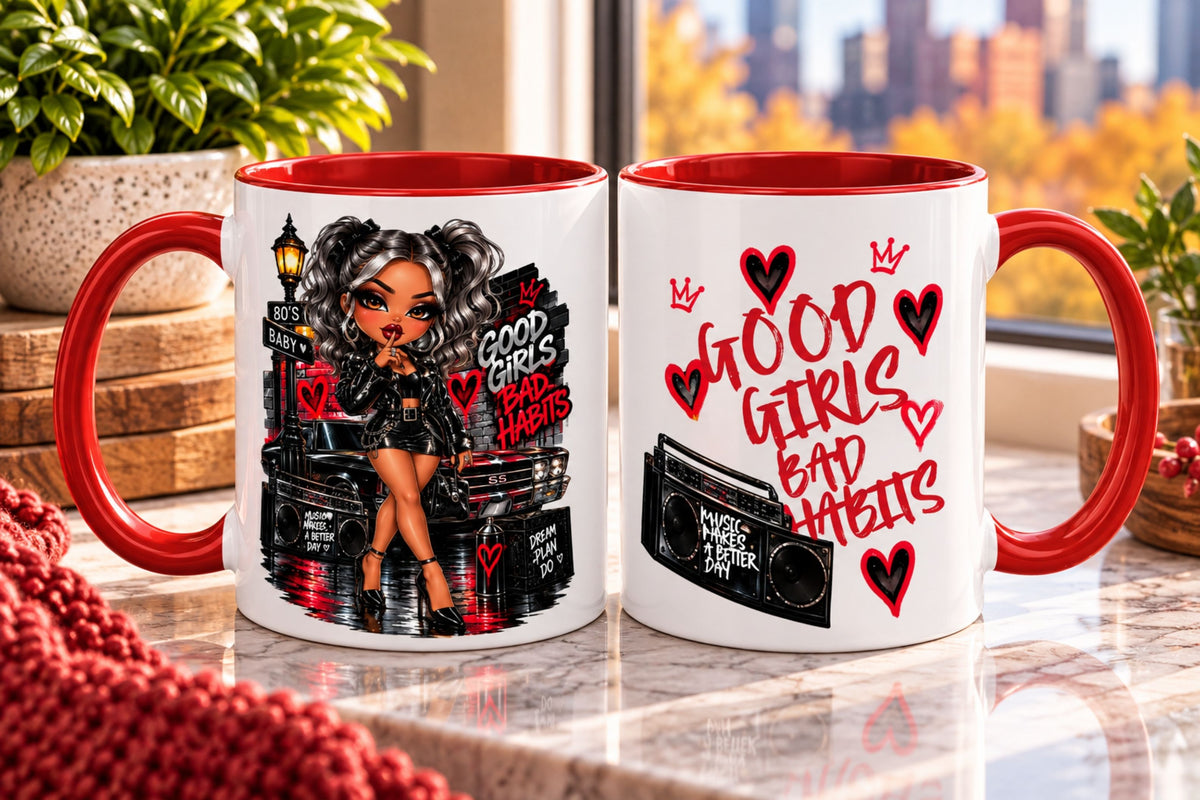Accent Coffee Mug - "Good Girls Bad Habits"