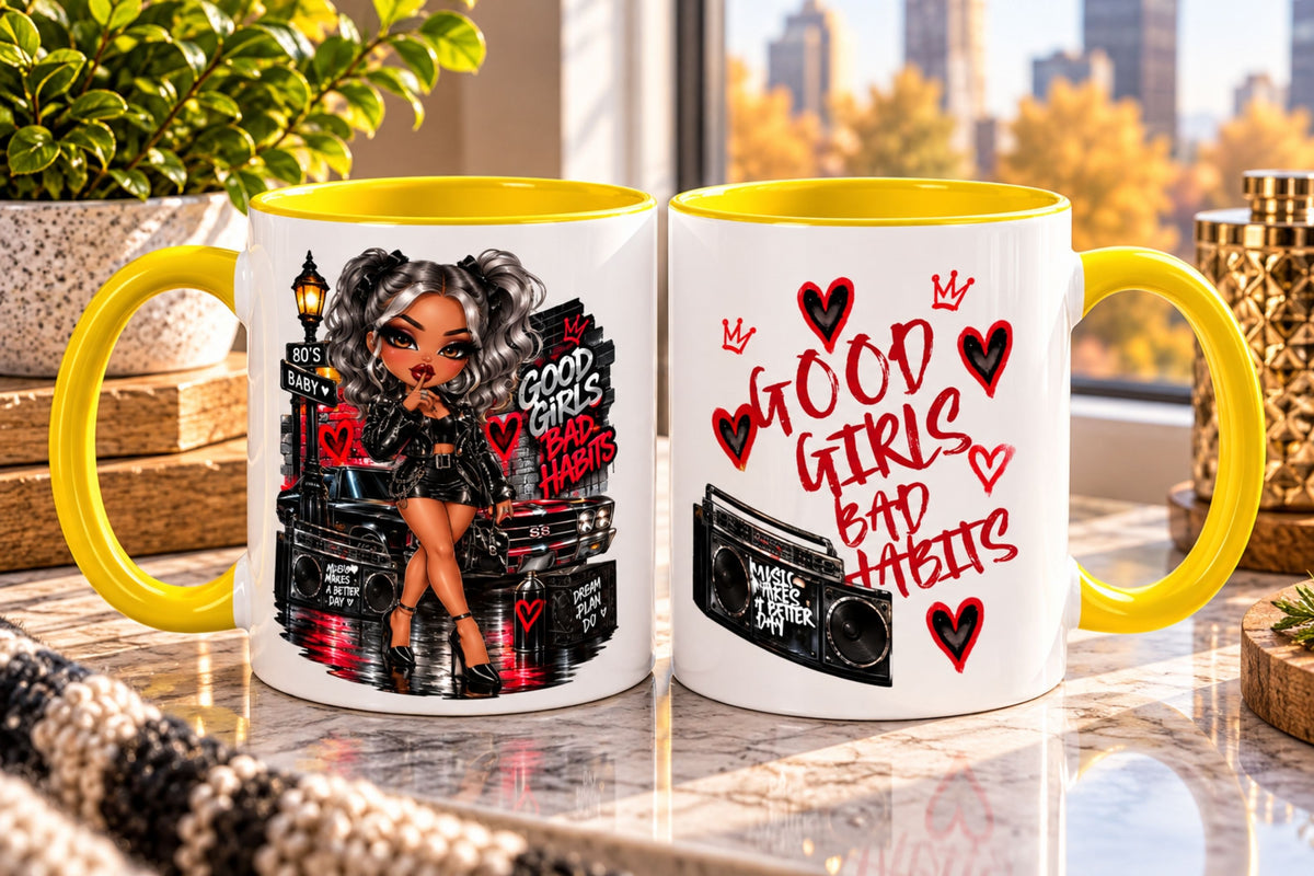 Accent Coffee Mug - "Good Girls Bad Habits"