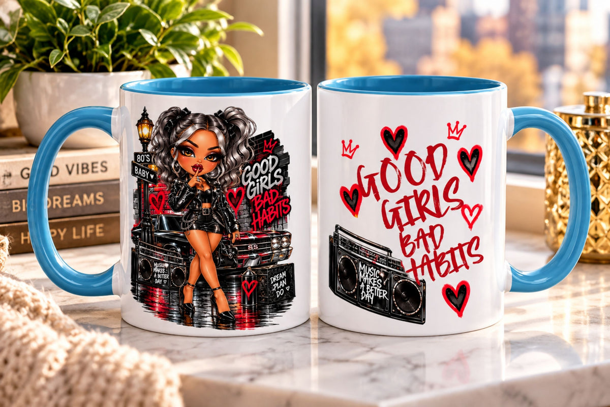 Accent Coffee Mug - "Good Girls Bad Habits"