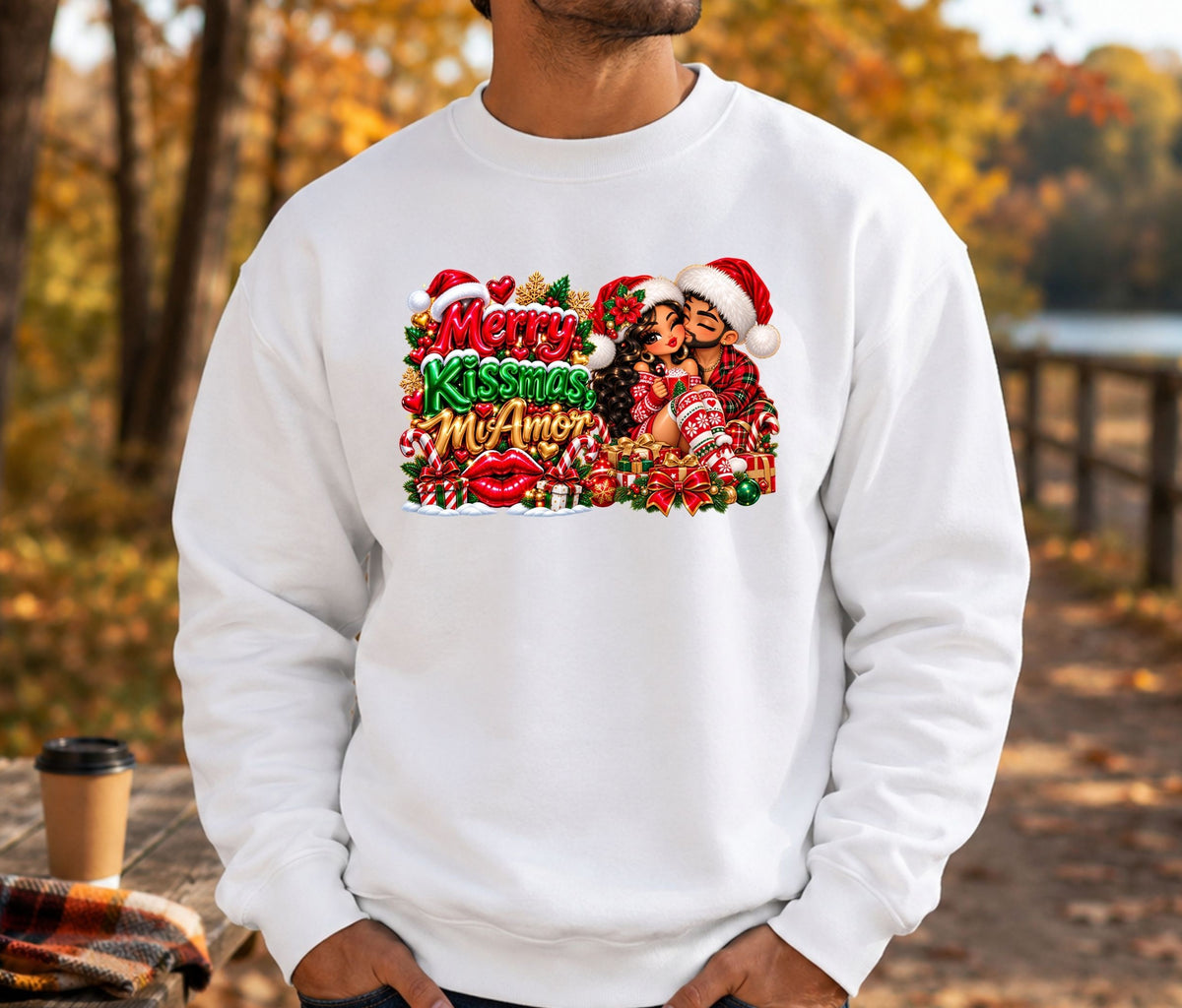 Merry Kissmas, Mi Amor Christmas Sweatshirt | Romantic Holiday Crewneck