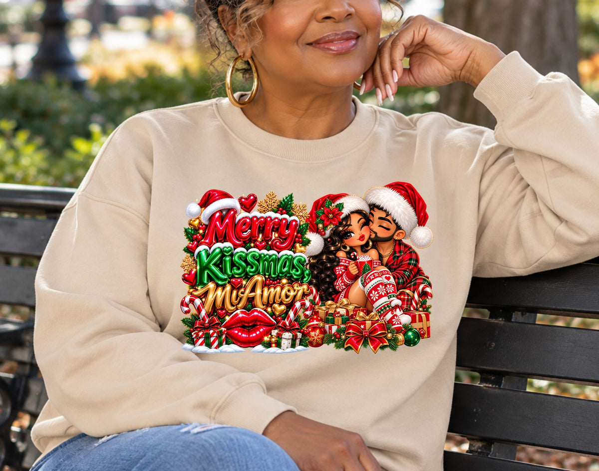 Merry Kissmas, Mi Amor Christmas Sweatshirt | Romantic Holiday Crewneck