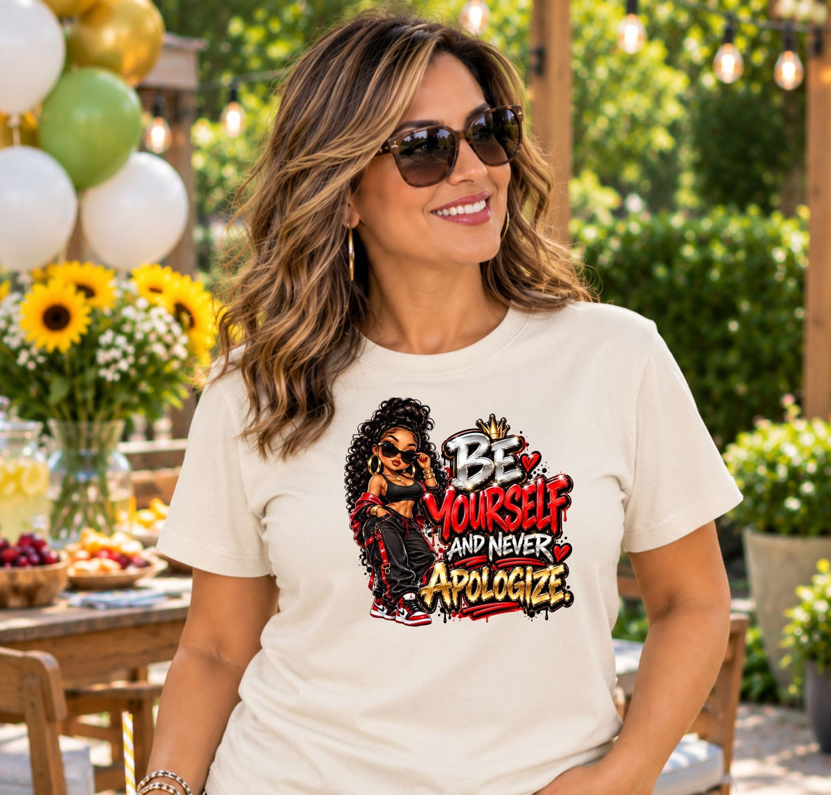 Be Yourself and Never Apologize Inspirational Graphic T-Shirt