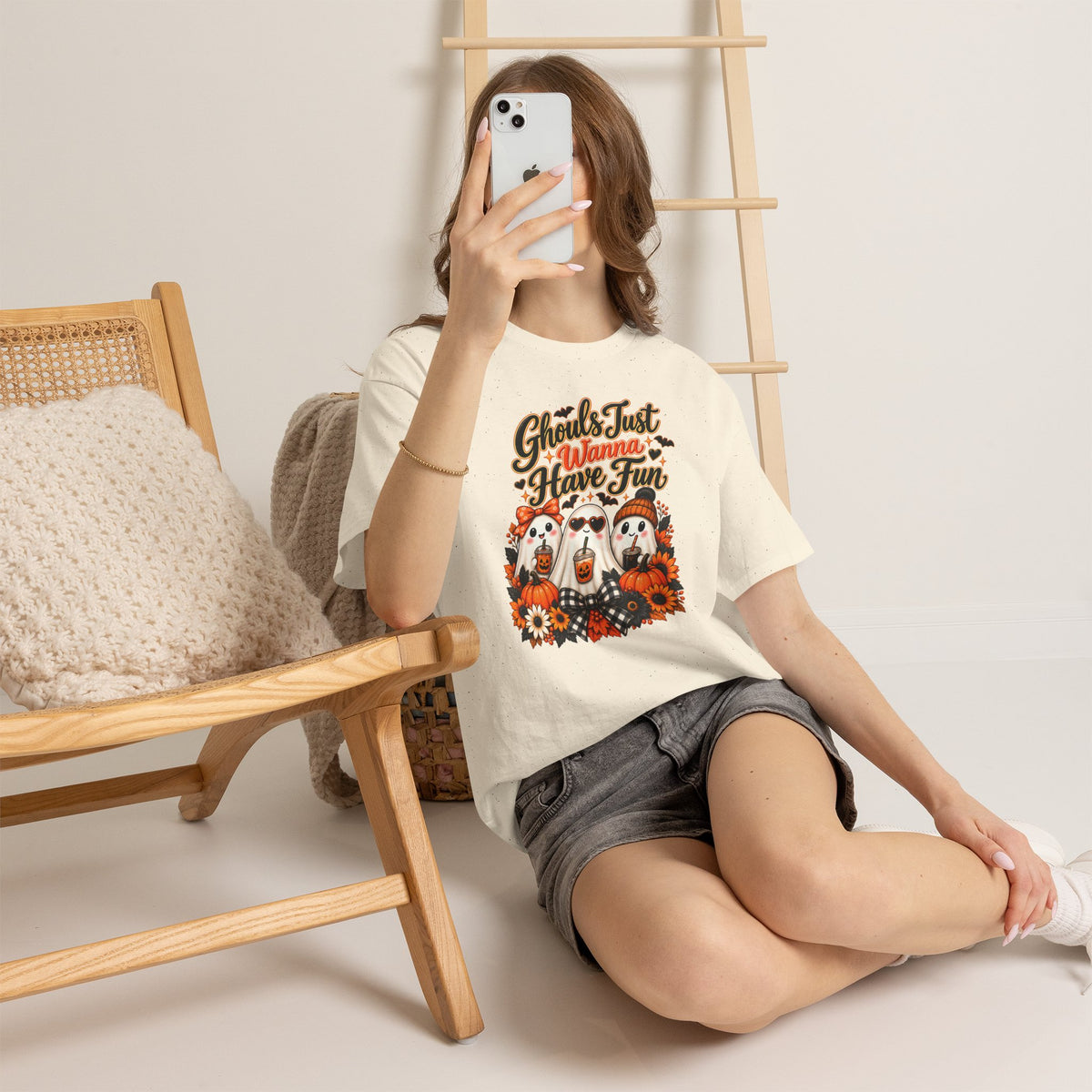 Halloween Ghost Tee — "Ghouls Just Wanna Have Fun" Pumpkin Shirt