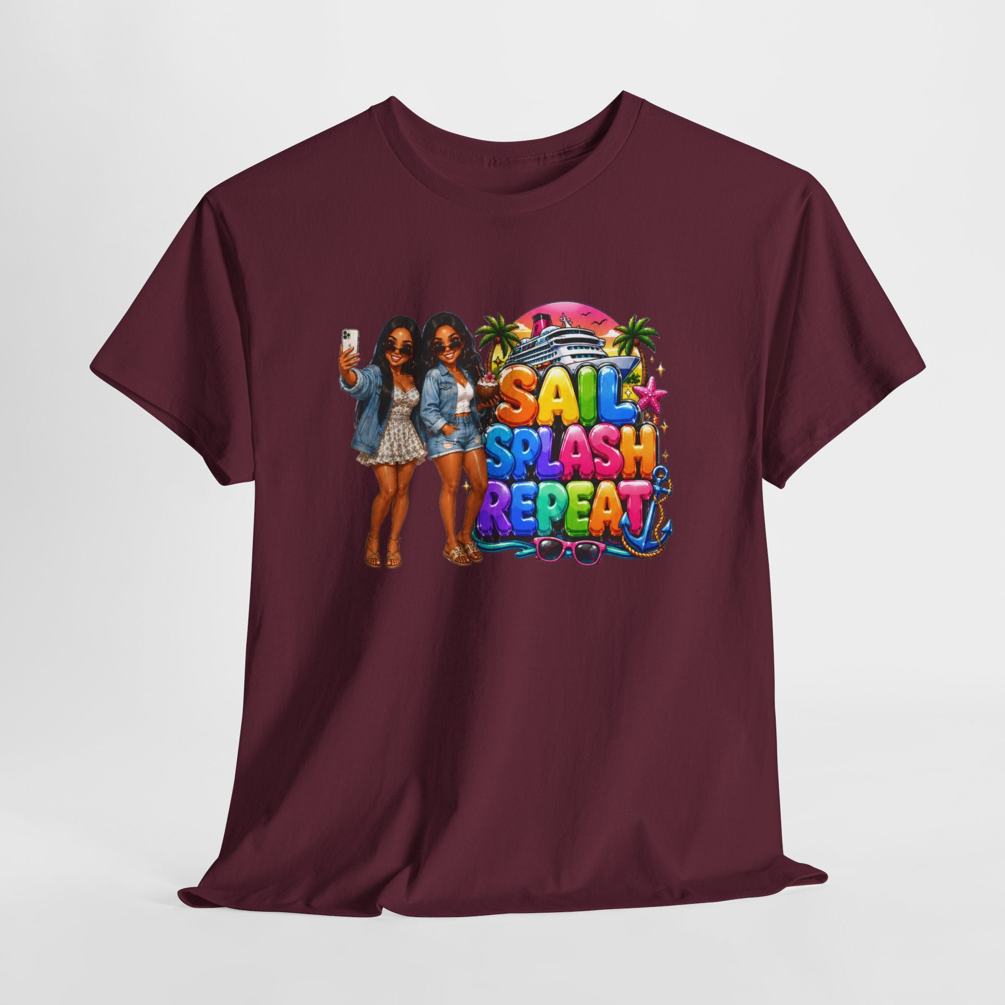 "Sail Splash Repeat" girls vacation - Graphic T-Shirt