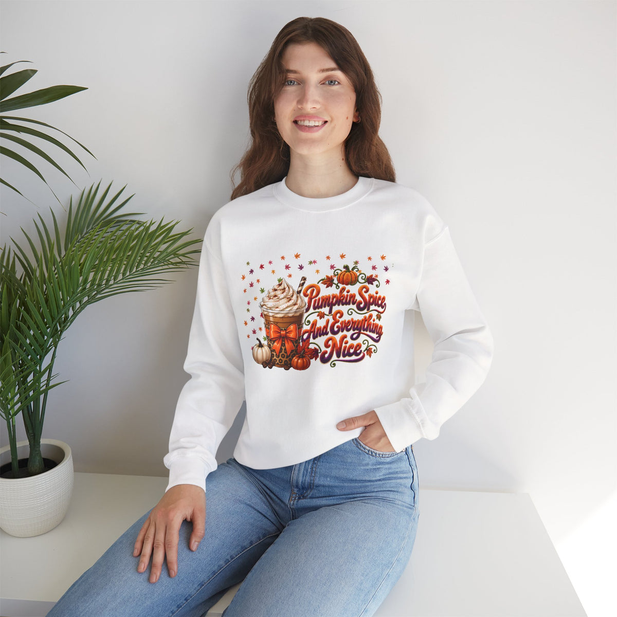 Pumpkin Spice And Everything Nice Sweatshirt | Fall Pumpkin Latte Design