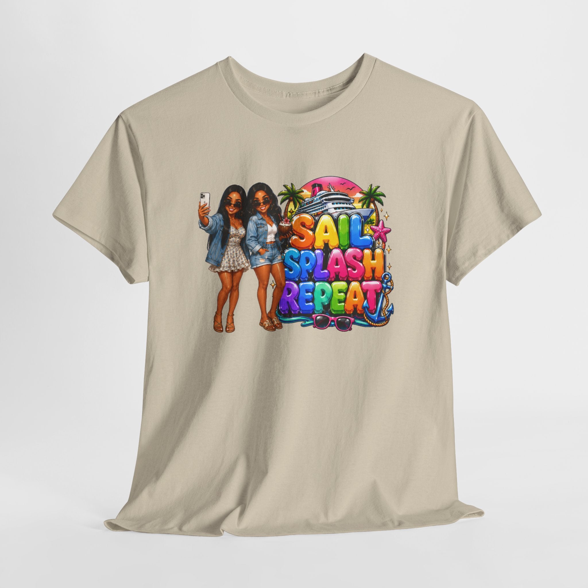 "Sail Splash Repeat" girls vacation - Graphic T-Shirt