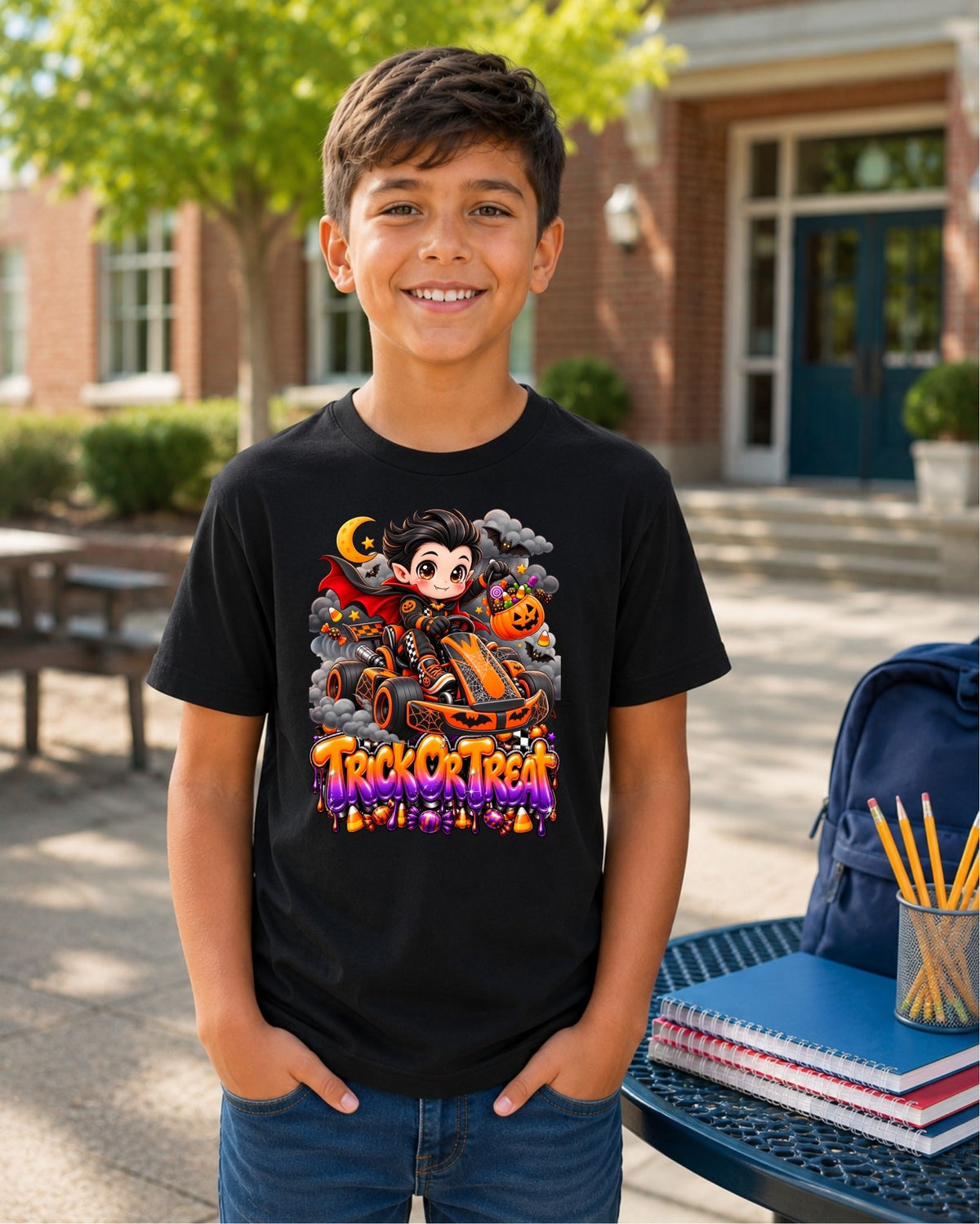 Kids Halloween 'Trick or Treat' Vampire Tee