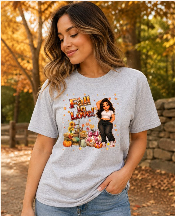 Fall In Love Graphic Tee — Pumpkin Patch Autumn Shirt