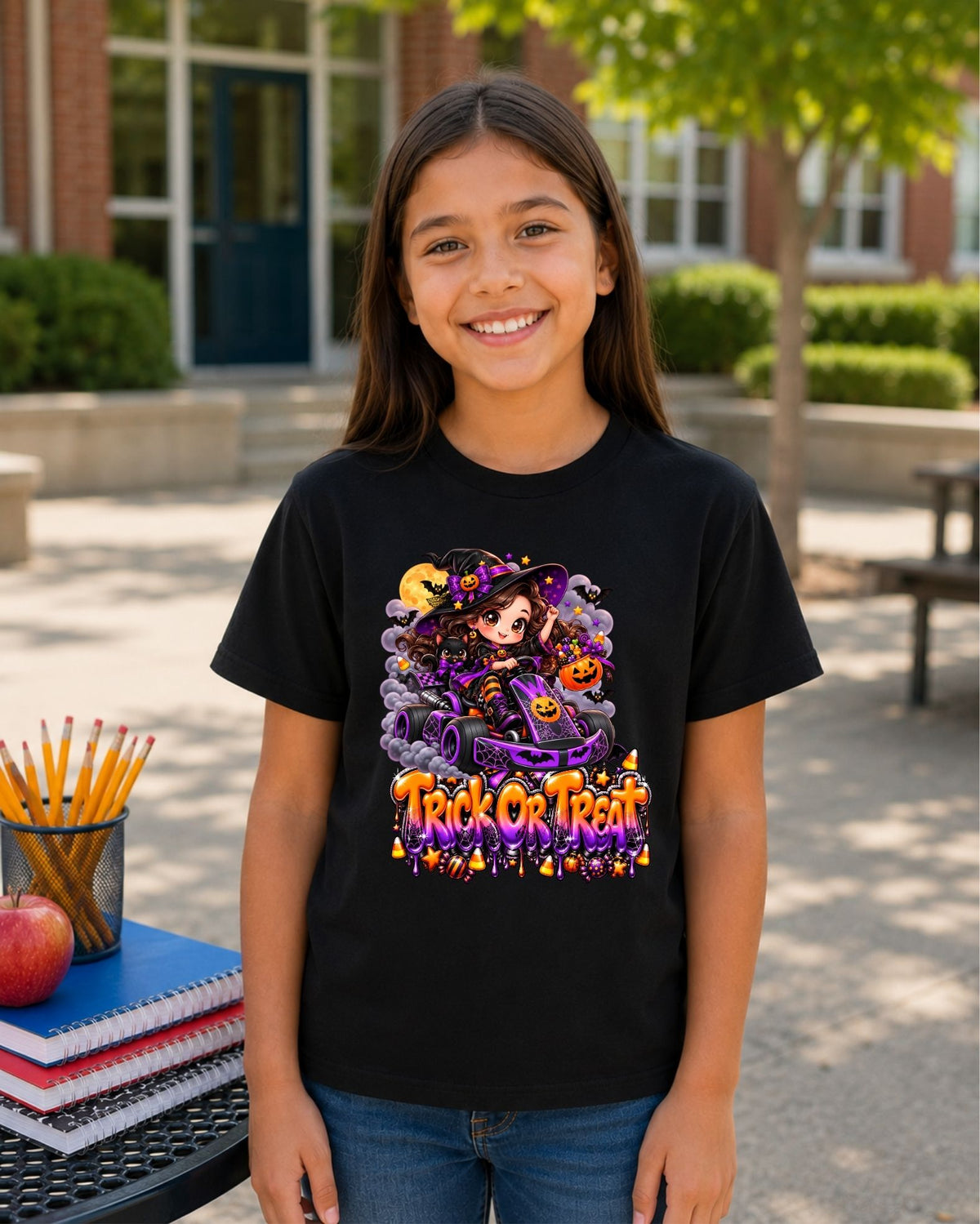 Cute Witch "Trick or Treat" Graphic