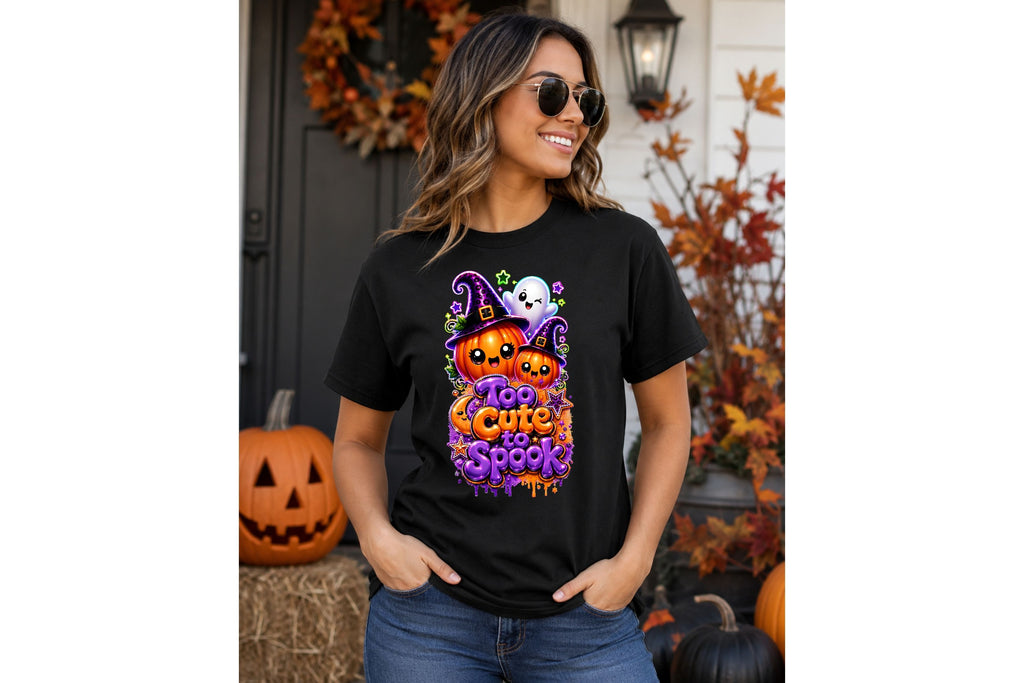 Halloween Cute & Spooky Pumpkin T-Shirt — Pumpkins with Ghost